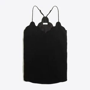J.Crew Factory Scalloped Cami Top - Black size 0